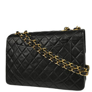 Chanel 1994-1996 Black Lambskin Maxi Classic Flap Shoulder Bag