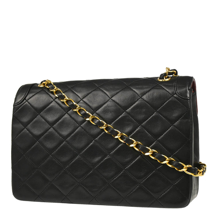 Chanel 1986-1988 Black Lambskin Shoulder Bag