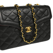 Chanel 1986-1988 Black Lambskin Shoulder Bag