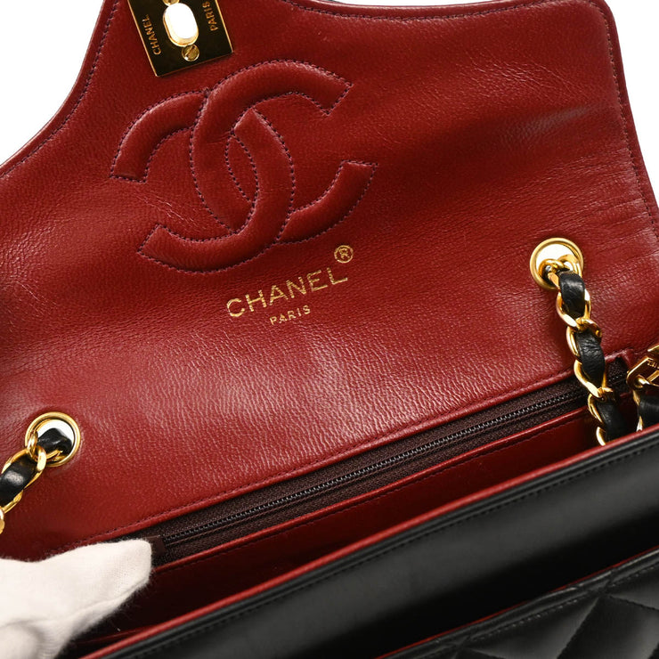 Chanel 1986-1988 Black Lambskin Shoulder Bag