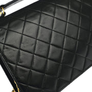 Chanel * 1989-1991 Black Lambskin 2way Shoulder Handbag