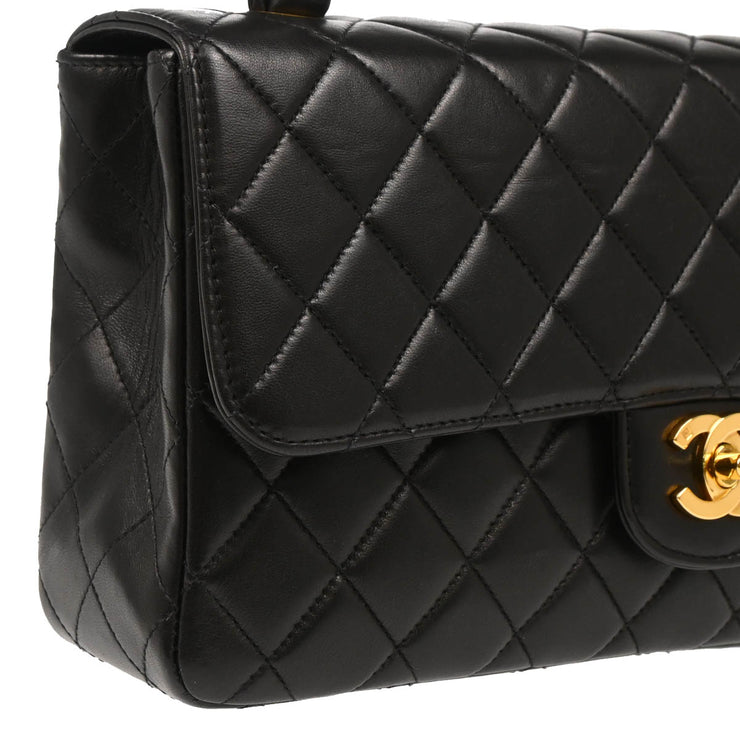 Chanel 1994-1996 Black Lambskin Top Handle Handbag