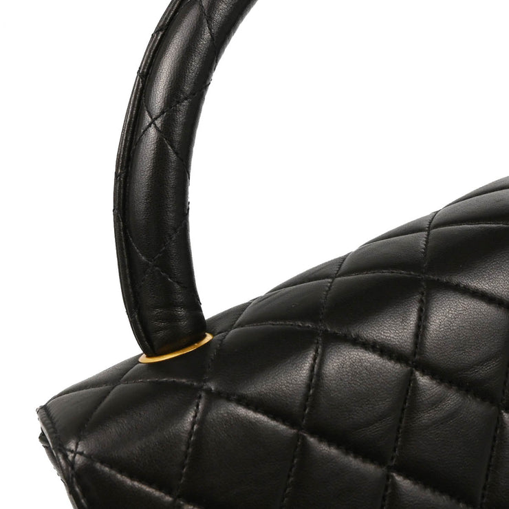 Chanel 1994-1996 Black Lambskin Top Handle Handbag