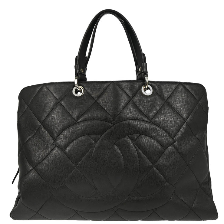 Chanel 2008-2009 Black Caviar Tote Handbag 124618