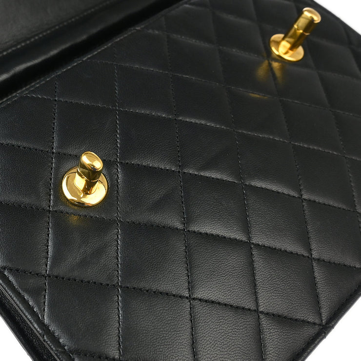 Chanel * 1989-1991 Black Lambskin 2way Shoulder Handbag