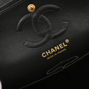 Chanel 2003-2004 Black Caviar Small Classic Double Flap Shoulder Bag