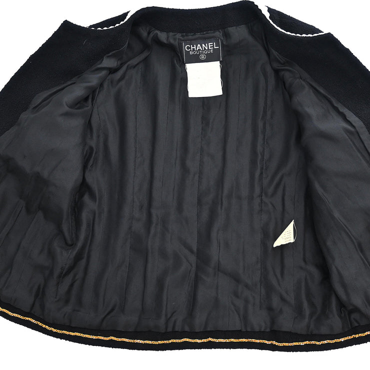 Chanel 1994 Setup Suit Jacket Skirt Black #40