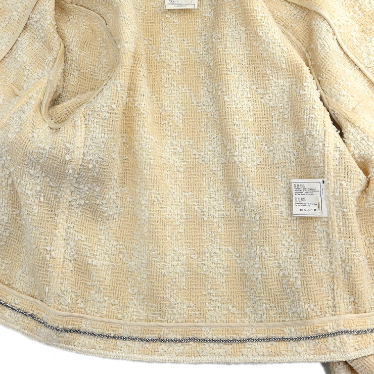 Chanel 1996 Collarless Jacket Beige #36