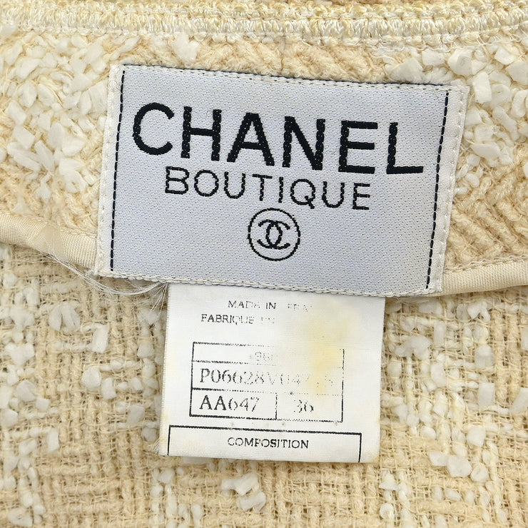 Chanel 1996 Collarless Jacket Beige #36