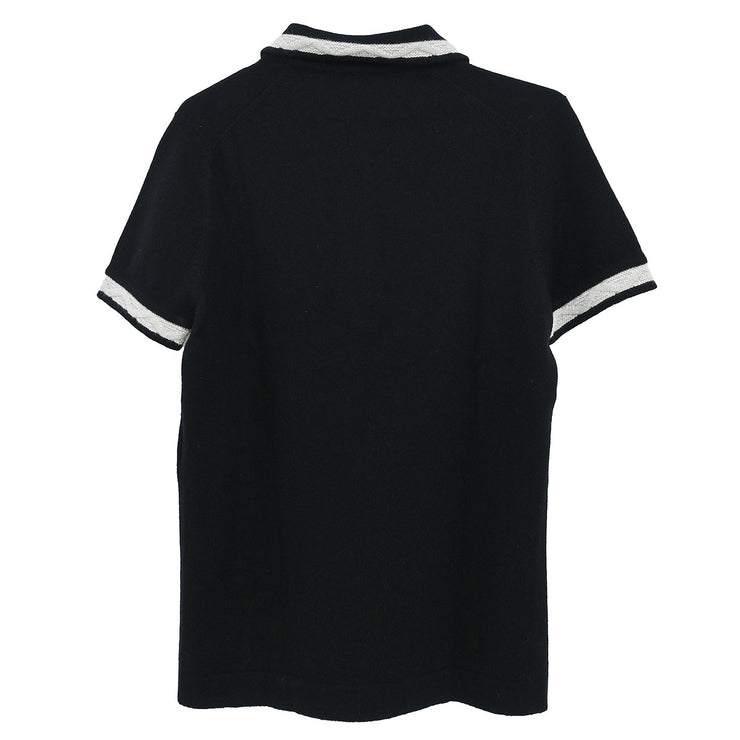 Chanel 2004 Short Sleeve Sweater Top Black #40