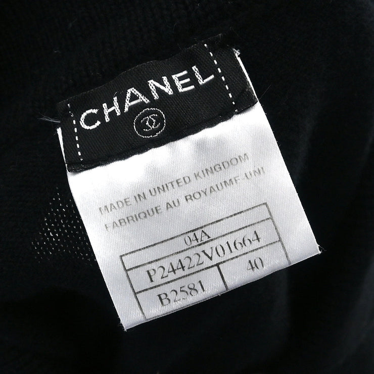 Chanel 2004 Short Sleeve Sweater Top Black #40