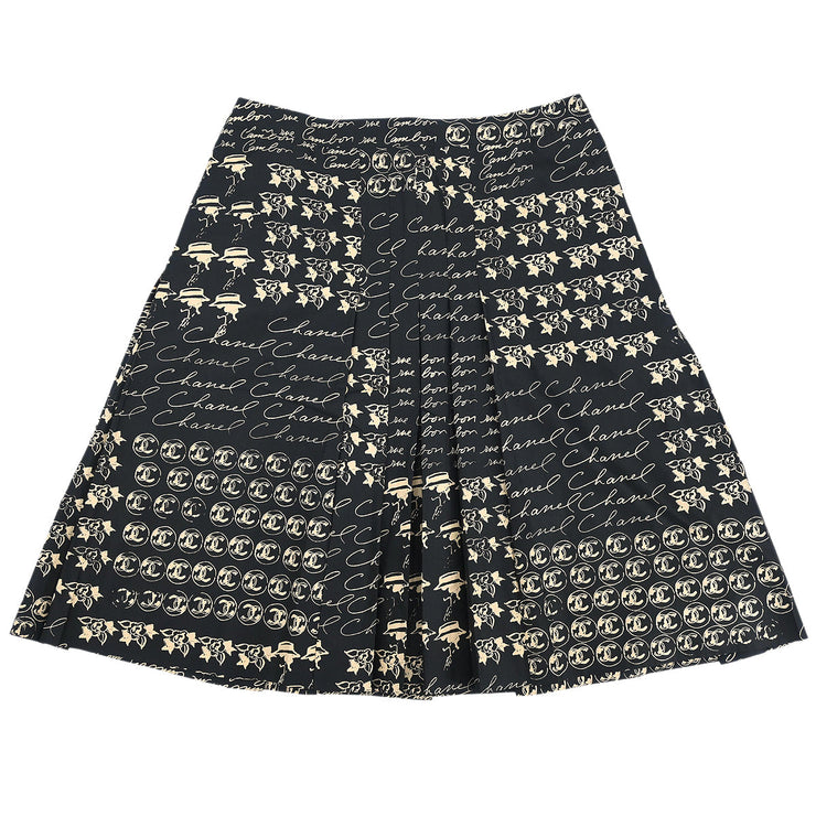 Chanel 2006 Skirt Black Beige #38