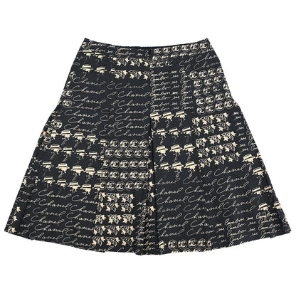 Chanel 2006 Skirt Black Beige #38