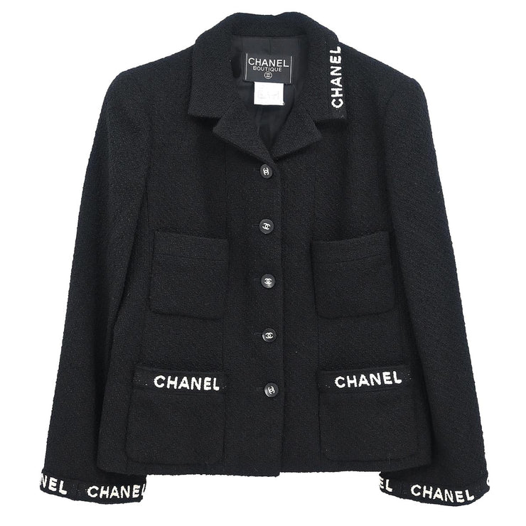 Chanel 1995 Single Breasted Jacket Black #40