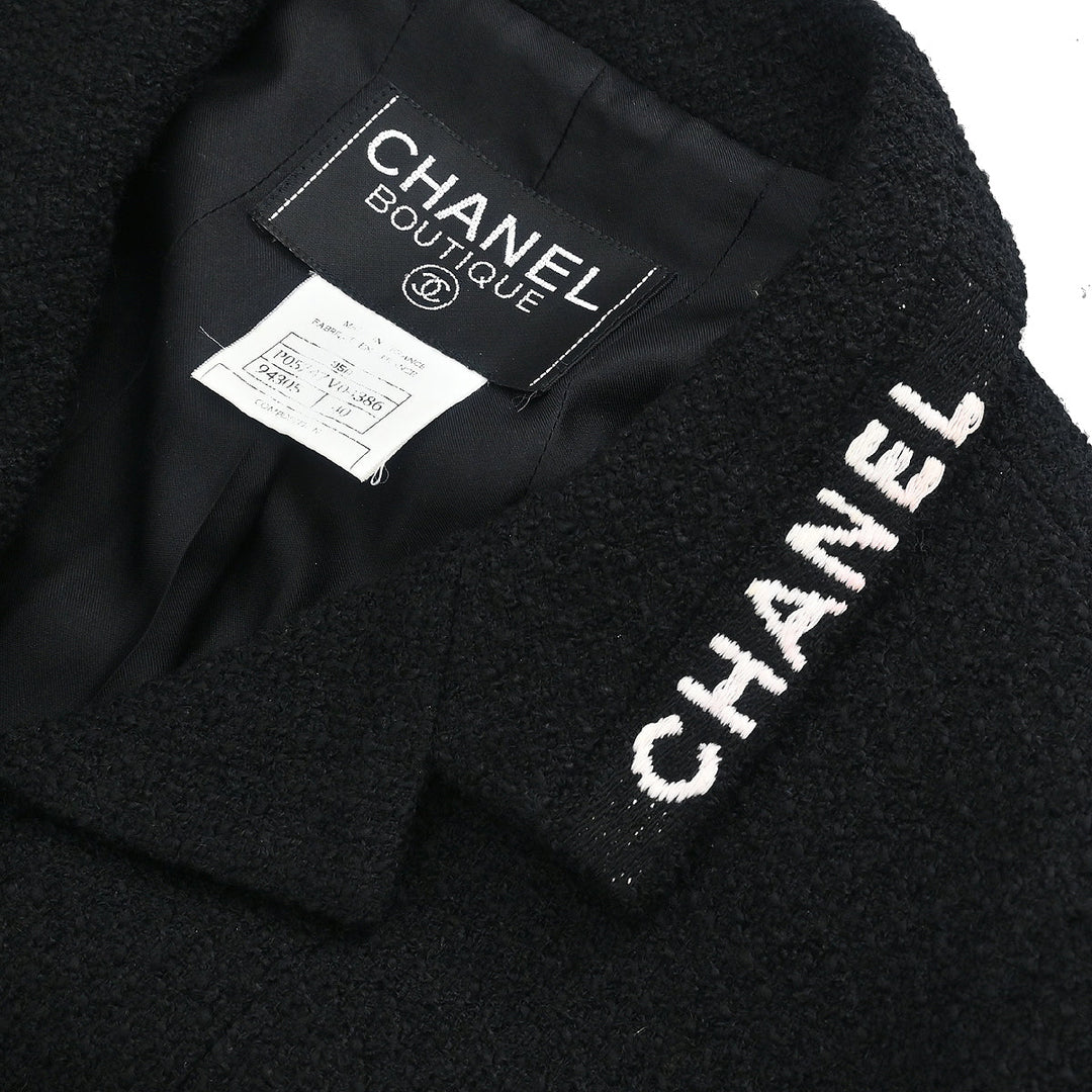 Chanel 1995 Single Breasted Jacket Black #40 – AMORE Vintage