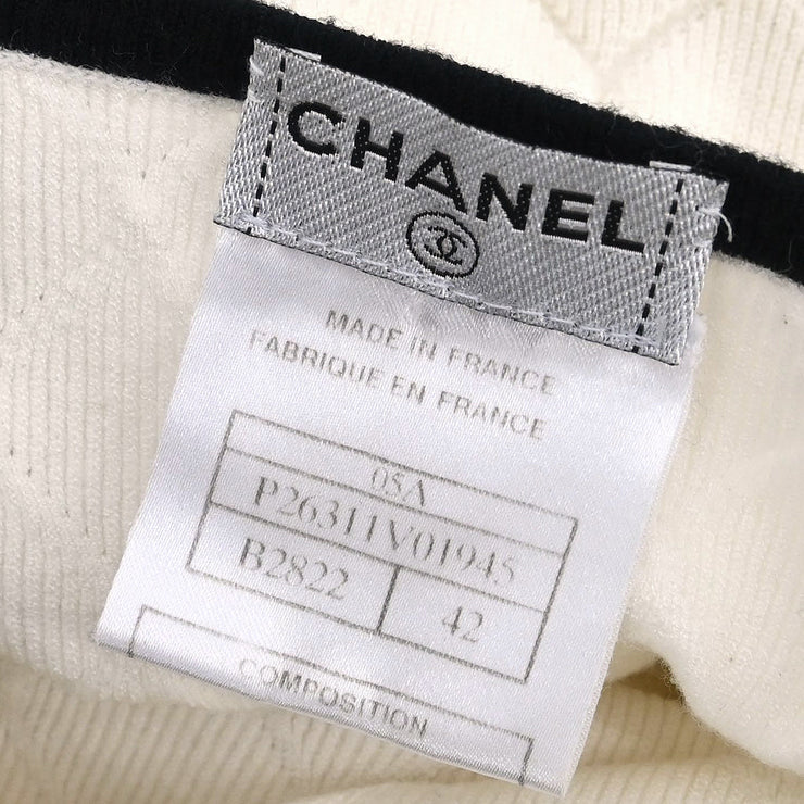 Chanel 2005 Cambon Ligne Long Sleeve Top White #42