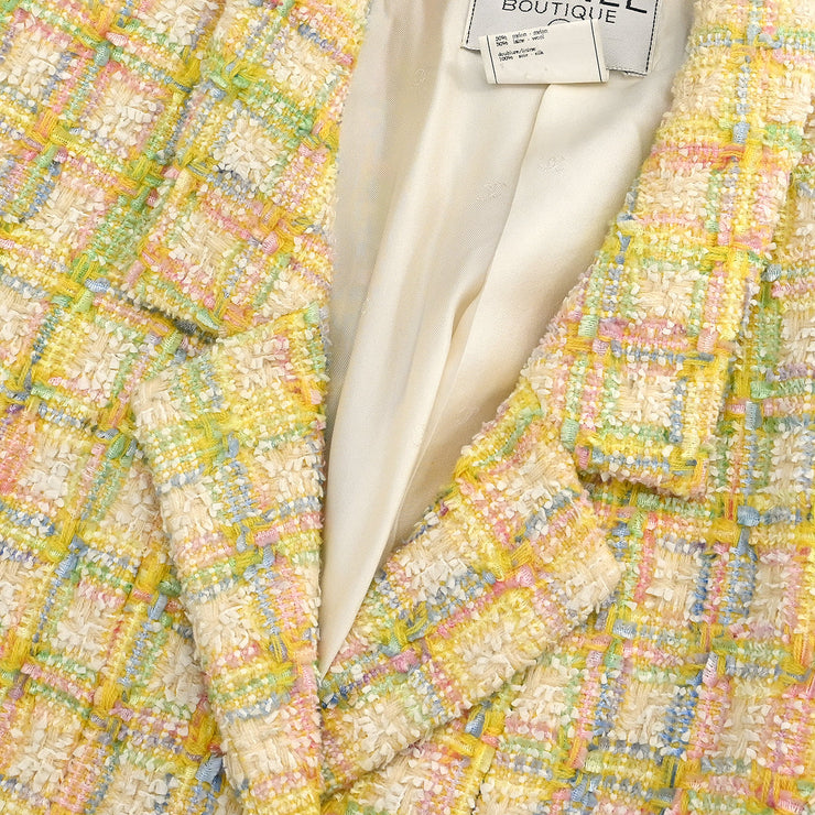 Chanel 1996 Setup Suit Jacket Skirt Yellow #40