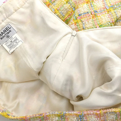 Chanel 1996 Setup Suit Jacket Skirt Yellow #40
