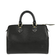 Louis Vuitton 2002 Black Epi Speedy 25 Handbag M43012