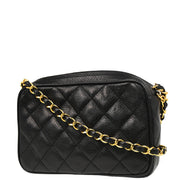 Chanel 1994-1996 Black Caviar Camera Bag Mini