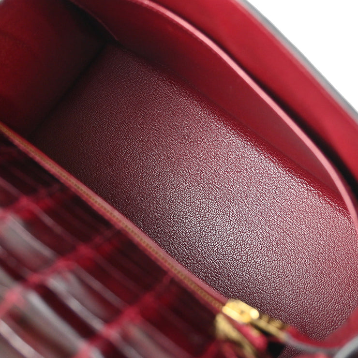 Hermes * 1998 Rouge H Porosus Crocodile Kelly 25 Sellier 2way Shoulder Handbag