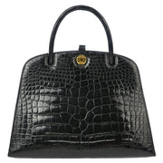 Hermes * 1998 Black Alligator Crocodile Dalvy 25 PM Handbag