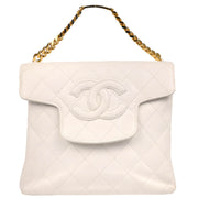 Chanel 1996-1997 White Lambskin Chain Handbag