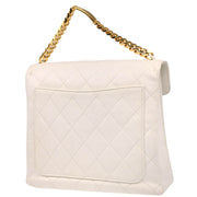 Chanel 1996-1997 White Lambskin Chain Handbag