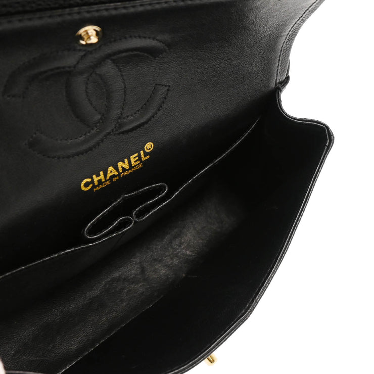 Chanel 2001-2003 Black Caviar Small Classic Double Flap Shoulder Bag