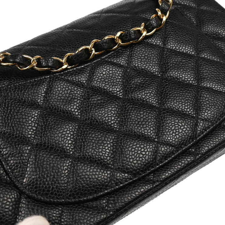 Chanel 2001-2003 Black Caviar Small Classic Double Flap Shoulder Bag