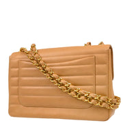 Chanel 1994-1996 Beige Caviar Jumbo Classic Flap Shoulder Bag