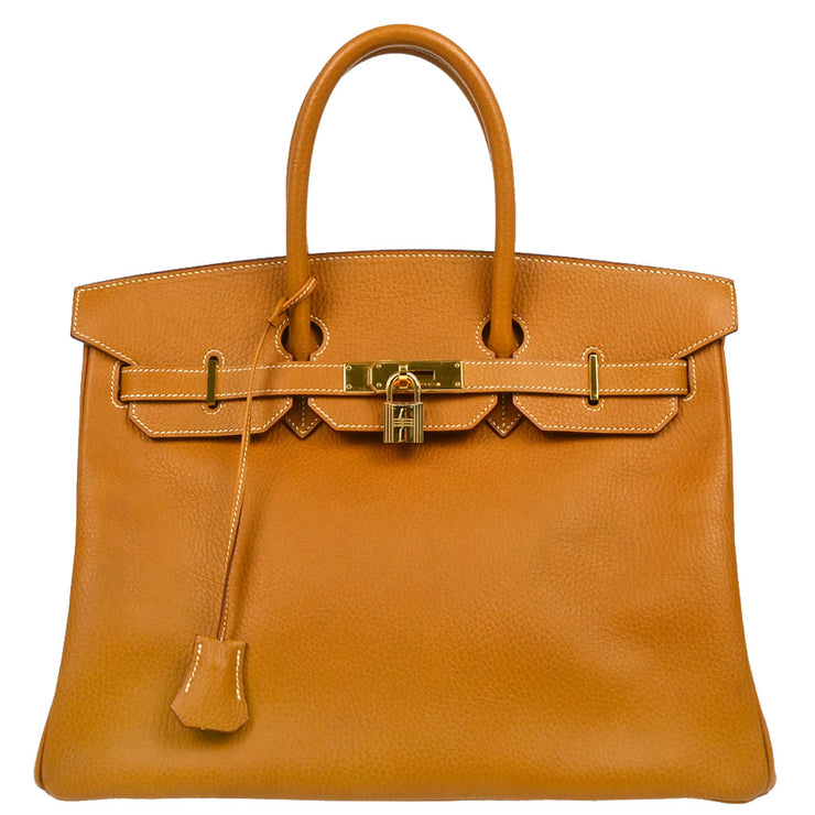 Hermes 2000 Gold Ardennes Birkin 35 Handbag