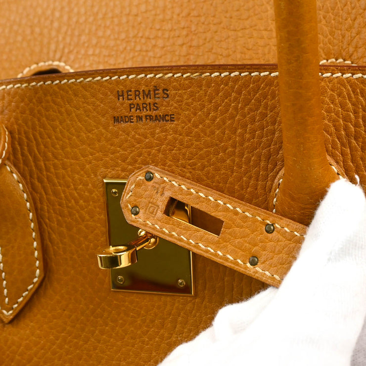 Hermes 2000 Gold Ardennes Birkin 35 Handbag