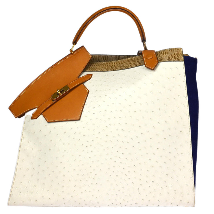 Hermes * 1989 White Sac Himalaya Handbag