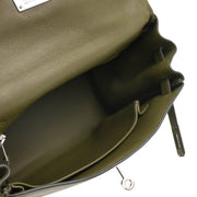 Hermes 2009 Olive Green Swift Kelly 25 Retourne 2way Shoulder Handbag