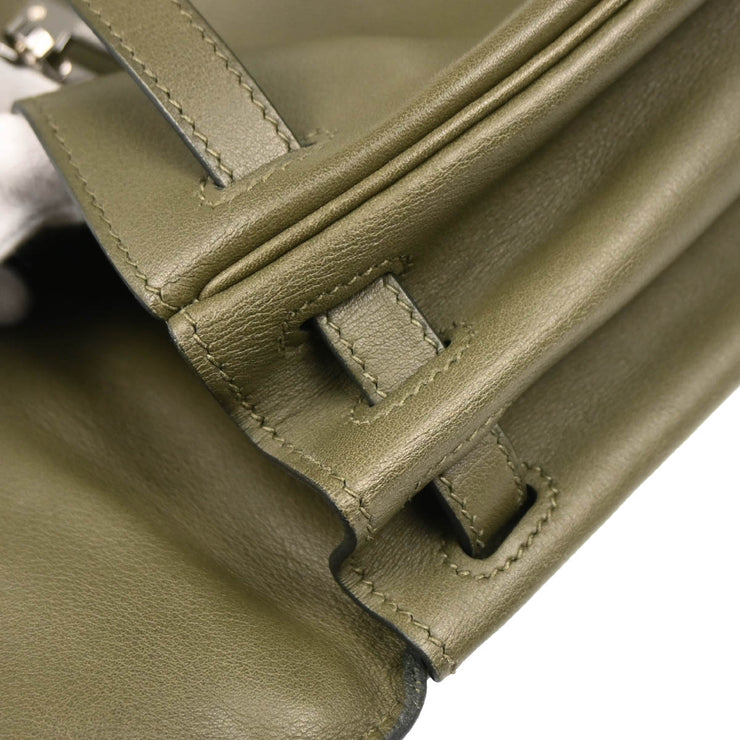 Hermes 2009 Olive Green Swift Kelly 25 Retourne 2way Shoulder Handbag