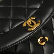 Chanel 1996-1997 Black Lambskin Small Diana Shoulder Bag