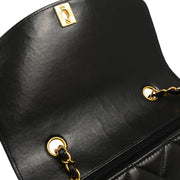 Chanel 1996-1997 Black Lambskin Small Diana Shoulder Bag