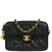 Chanel 1997-1999 Black Caviar Camera Bag Mini