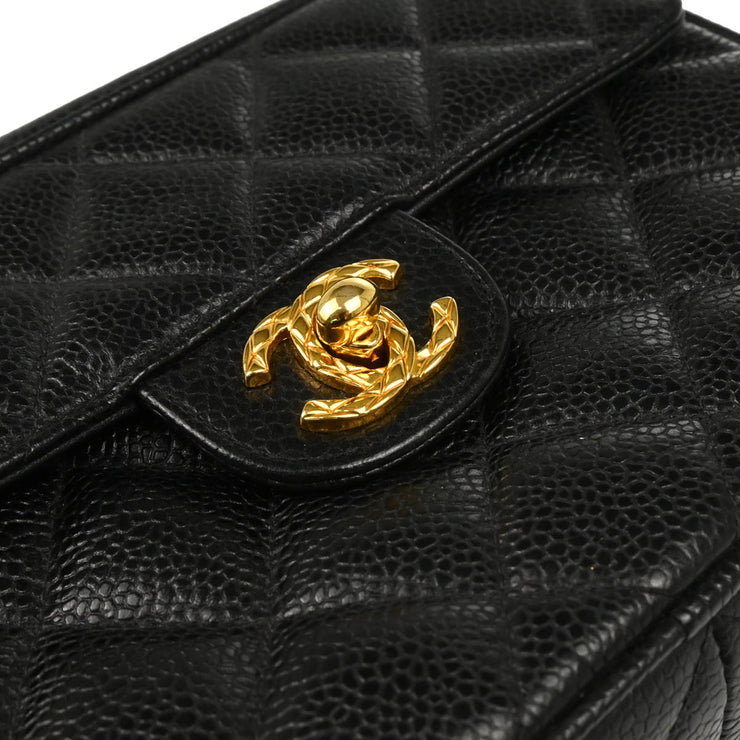 Chanel 1997-1999 Black Caviar Camera Bag Mini