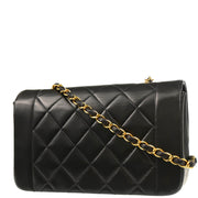 Chanel 1994-1996 Black Lambskin Small Diana Shoulder Bag