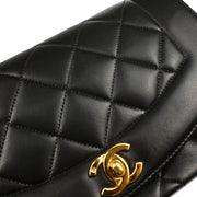 Chanel 1994-1996 Black Lambskin Small Diana Shoulder Bag