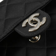 Chanel 1996-1997 Black Satin Mini Classic Square Flap Handbag