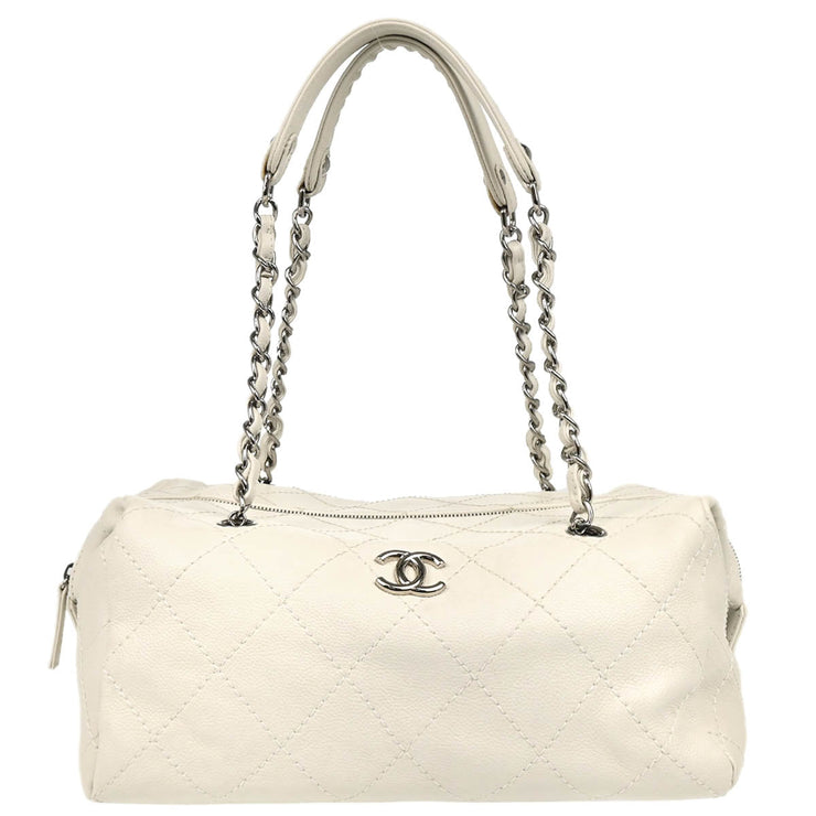 Chanel 2008-2009 White Caviar Handbag