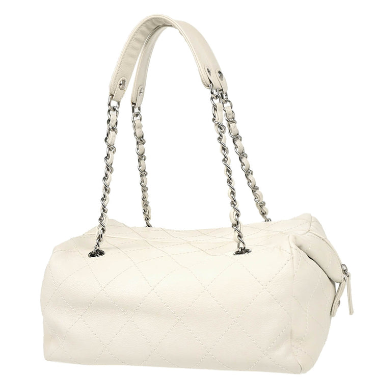 Chanel 2008-2009 White Caviar Handbag