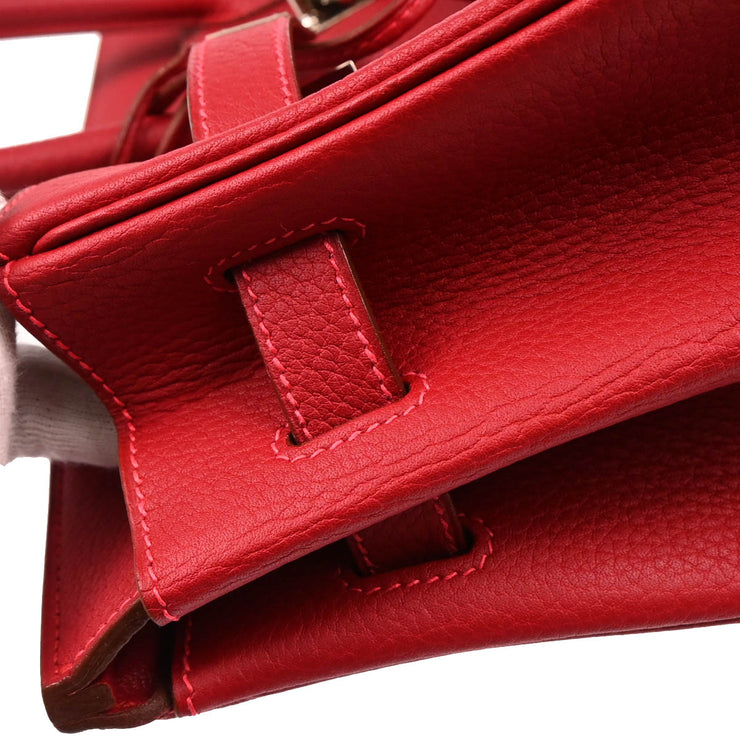 Hermes 2003 Rouge Vif Fjord Haut a Courroies 32 Handbag