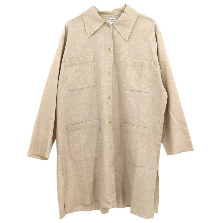 Chanel 1998 Blouse Shirt Beige #38