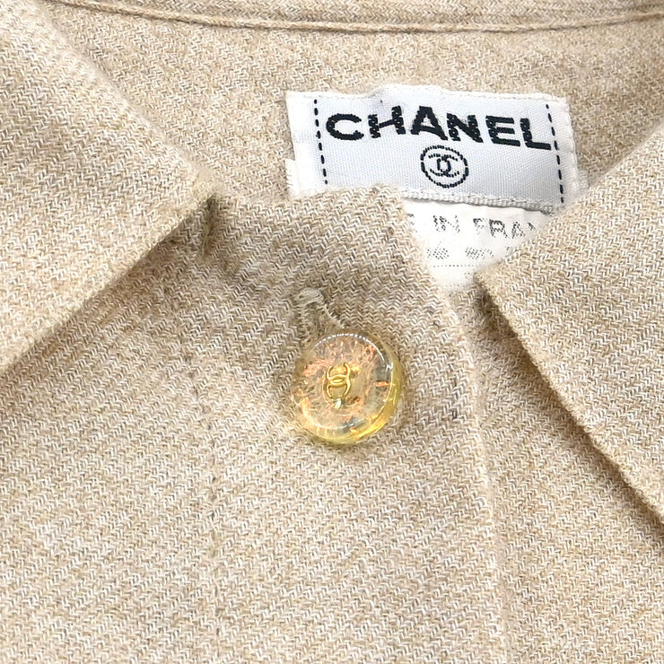 Chanel 1998 Blouse Shirt Beige #38