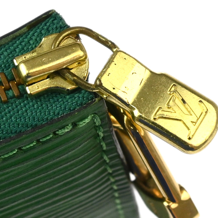 Louis Vuitton 1998 Green Epi Pochette Accessoires Pouch Handbag M52954