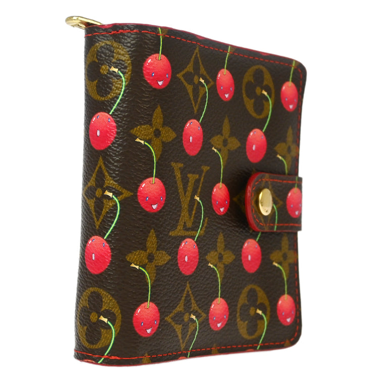 Louis Vuitton 2005 Monogram Cherry Compact Zip Wallet M95005